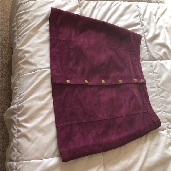 Suede button up mini skirt - Picture 1 of 3